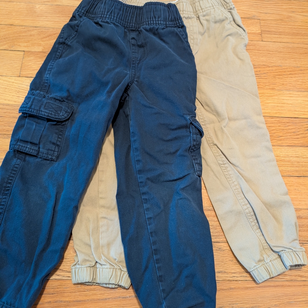 2pk Boys Cargo / Twill Pants - Navy and Khaki